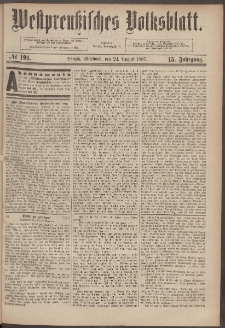 Danziger Volks-Blatt. Organ volksthümlicher Bestrebungen und Interessen 1887 24.08. nr.191