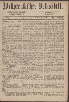 Westpreußisches Volksblatt 1887 01.09 nr 198