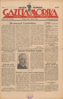 Gazeta Gdańska, Gazeta Morska, 1930.01.01 nr 1