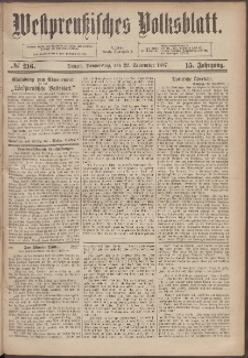 Westpreußisches Volksblatt 1887 22.09 216