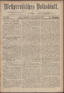 Westpreußisches Volksblatt 1887 24.09 218
