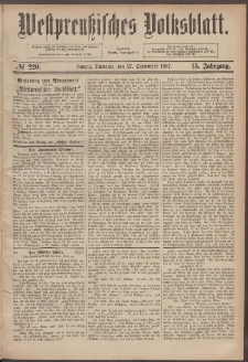 Westpreußisches Volksblatt 1887 27.09 220