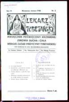 Lekarz Tybetański : miesięcznik poświęcony szerzeniu zdrowia i zasad medycyny tybetańskiej, 1935, R.4, nr 3