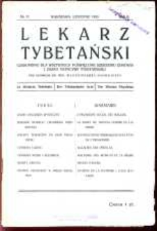 Lekarz Tybetański : miesięcznik poświęcony szerzeniu zdrowia i zasad medycyny tybetańskiej, 1933, R.2, nr 17
