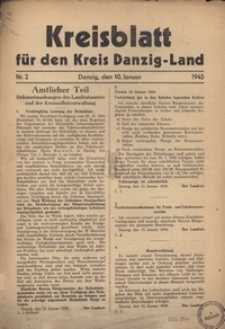 Kreisblatt fur den Kreis Danzig-Land nr.2