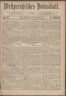 Westpreußisches Volksblatt 1887 28.09 nr 221
