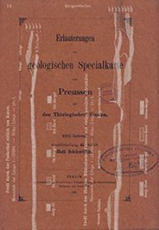 Erläuterungen zur geologischen Specialkarte von Preussen und den Thüringischen Staaten. Lfg. 29. Blatt Schönerlinde. Gradabt. 45, No. 19