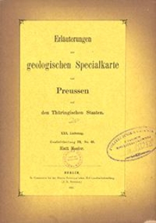 Erläuterungen zur geologischen Specialkarte von Preussen und den Thüringischen Staaten. Lfg. 30. Blatt Meeder. Gradabt. 70, No. 40
