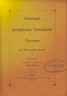 Erläuterungen zur geologischen Specialkarte von Preussen und den Thüringischen Staaten. Lfg. 31. Blatt Feldberg. Gradabt. 68, No. 43