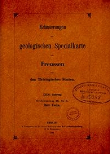 Erläuterungen zur geologischen Specialkarte von Preussen und den Thüringischen Staaten. Lfg. 36. Blatt Vacha. Gradabt. 69, No. 11