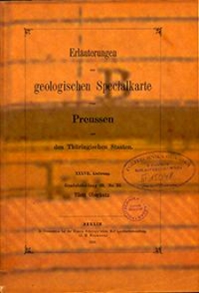 Erläuterungen zur geologischen Specialkarte von Preussen und den Thüringischen Staaten. Lfg. 37. Blatt Oberkatz. Gradabt. 69, No. 24
