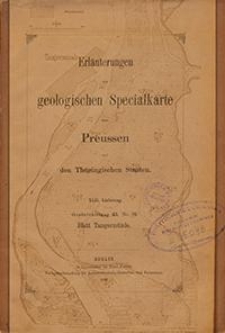 Erläuterungen zur geologischen Specialkarte von Preussen und den Thüringischen Staaten. Lfg. 42. Blatt Tangermünde. Gradabt. 43, No. 28