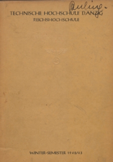 Vorlesungs-Verzeichnis : f&uuml;r das Wintersemester 1942/43