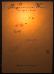 Vorlesungs-Verzeichnis : f&uuml;r das Wintersemester 1943/44