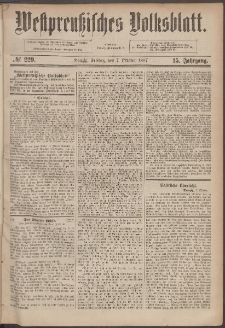 Westpreußisches Volksblatt 1887 07.10 nr 229
