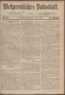 Westpreußisches Volksblatt 1887 16.10 nr 237