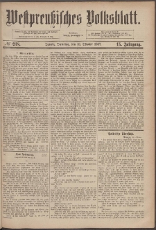 Westpreu&szlig;isches Volksblatt 1887 18.10 nr 238
