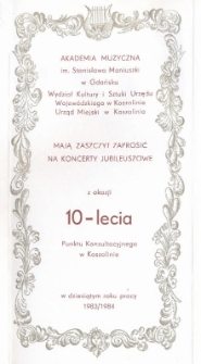 X : Akademia Muzyczna im. Stanisława Moniuszki w Gdańsku : Punkt Konsultacyjny w Koszalinie