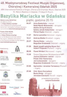 48. Międzynarodowy Festiwal Muzyki Organowej, Chóralnej i Kameralnej Gdańsk 2025