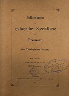 Erläuterungen zur geologischen Specialkarte von Preussen und den Thüringischen Staaten. Lfg. 45. Blatt Lichtenau. Gradabt. 55, No. 51