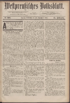 Westpreußisches Volksblatt 1887 23.11 nr 268