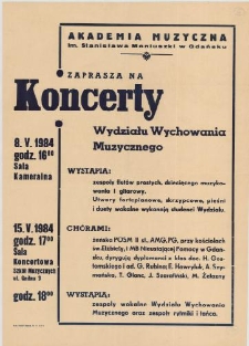 Akademia Muzyczna im. Stanisława Moniuszki w Gdańsku zaprasza na koncerty Wydziału Wychowania Muzycznego