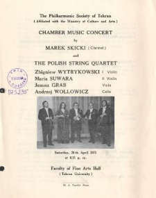 Chamber music concert by Marek Skicki (clarinet) and The Polish String Quartet
