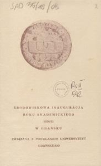 [Materiały różne związane z powstaniem uniwersytetu w Gdańsku]