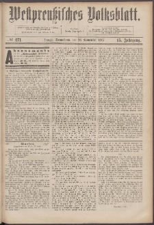 Westpreußisches Volksblatt 1887 26.11 nr 271