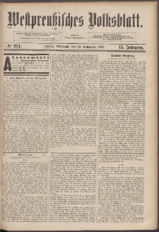 Westpreußisches Volksblatt 1887 30.11 nr 274