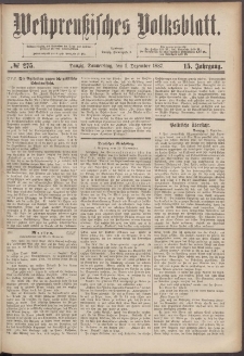 Westpreußisches Volksblatt 1887 1.12 nr 275