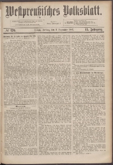 Westpreußisches Volksblatt 1887 2.12 nr 276