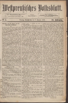 Westpreußisches Volksblatt 1888 07.01 nr 5