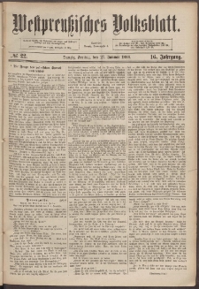 Westpreußisches Volksblatt 1888 27.01 nr 22