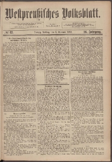 Westpreußisches Volksblatt 1888 03.02 nr 27