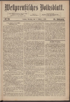 Westpreußisches Volksblatt 1888 6.02 nr 29