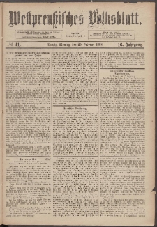 Westpreu&szlig;isches Volksblatt 1888 20.02 nr 41