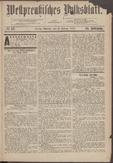 Westpreußisches Volksblatt 1888 21.02 nr 42