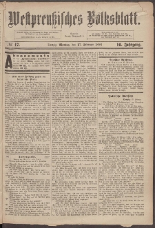 Westpreußisches Volksblatt 1888 27.02 nr 47