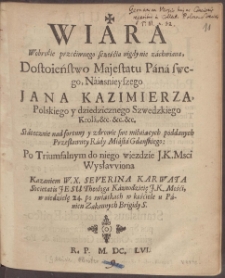 Wiara Wobrocie przeciwnego scześcia nigdy nie zachwiana, Dostoieństwo Majestatu Pana
