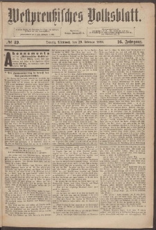 Westpreußisches Volksblatt 1888 29.02 nr 49