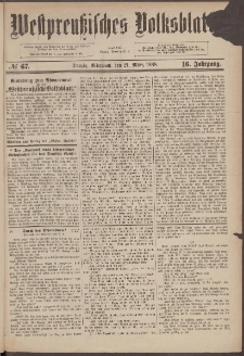 Westpreußisches Volksblatt 1888 21.01 nr 67