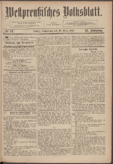 Westpreußisches Volksblatt 1888 29.03 nr 74