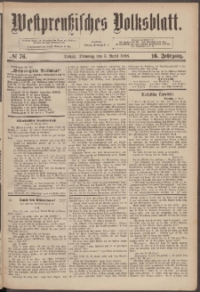 Westpreußisches Volksblatt 1888 3.04 nr 76