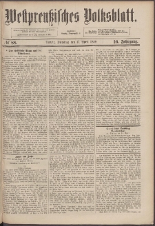 Westpreußisches Volksblatt 1888 17.04 nr 88