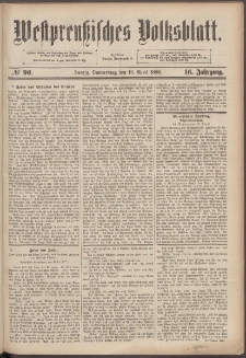 Westpreußisches Volksblatt 1888 19.04 nr 90
