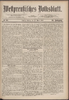 Westpreußisches Volksblatt 1888 20.04 nr 91