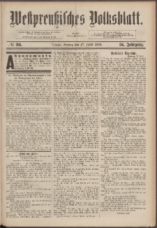 Westpreußisches Volksblatt 1888 27.04 nr 96