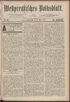 Westpreußisches Volksblatt 1888 28.04 nr 97