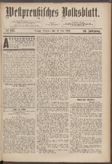 Westpreußisches Volksblatt 1888 29.05 nr 121